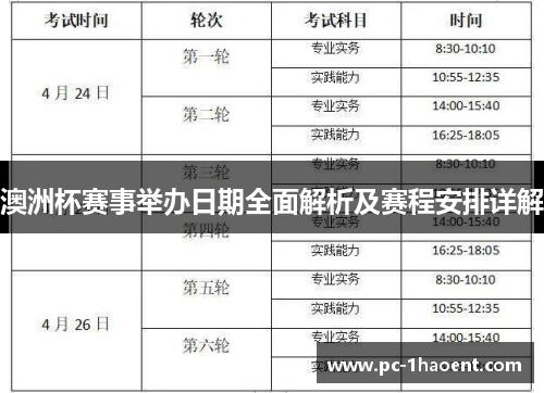 澳洲杯赛事举办日期全面解析及赛程安排详解 澳洲杯赛事举办日期全面解析及赛程安排详解